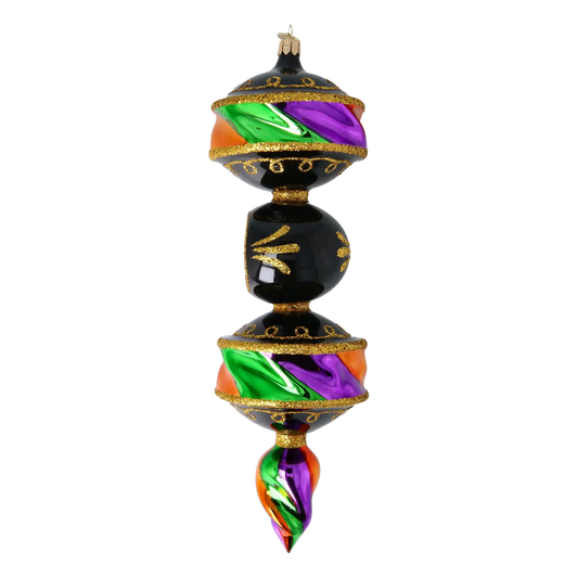 Jewel of the Night - Drop. Handmade Glass Christmas ornament.