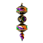 Obsidian Masquerade | Hand-Painted Glass Ornament | Blubom 2025-028