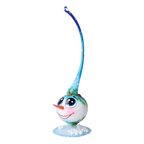 Jovial Azure Sentry | Hand-Painted Glass Ornament | Blubom 2025-030