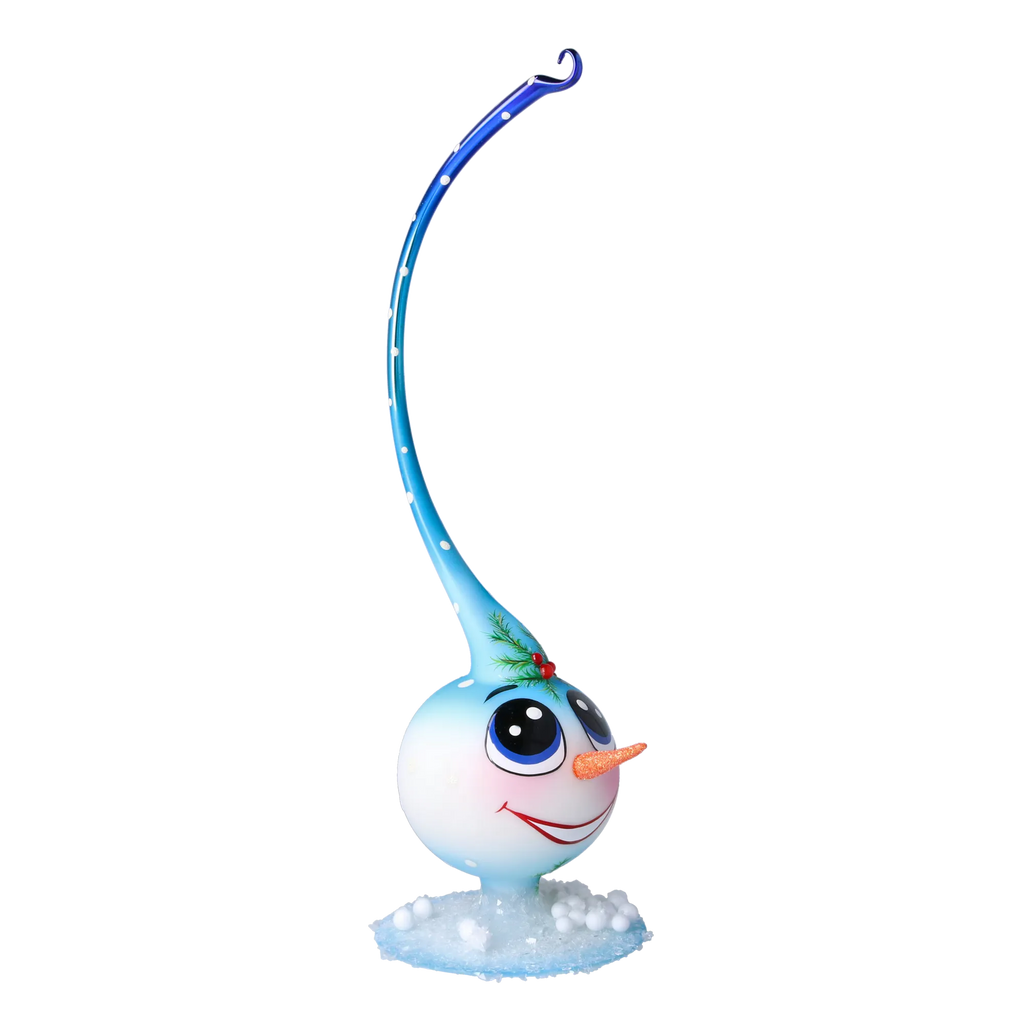 Jovial Azure Sentry | Hand-Painted Glass Ornament | Blubom 2025-030