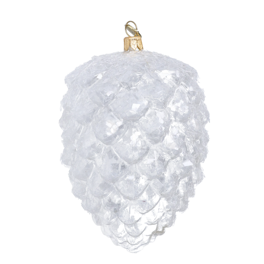 Ice Crystal Cone Ornament Handmade Glass Christmas ornament 2025-031