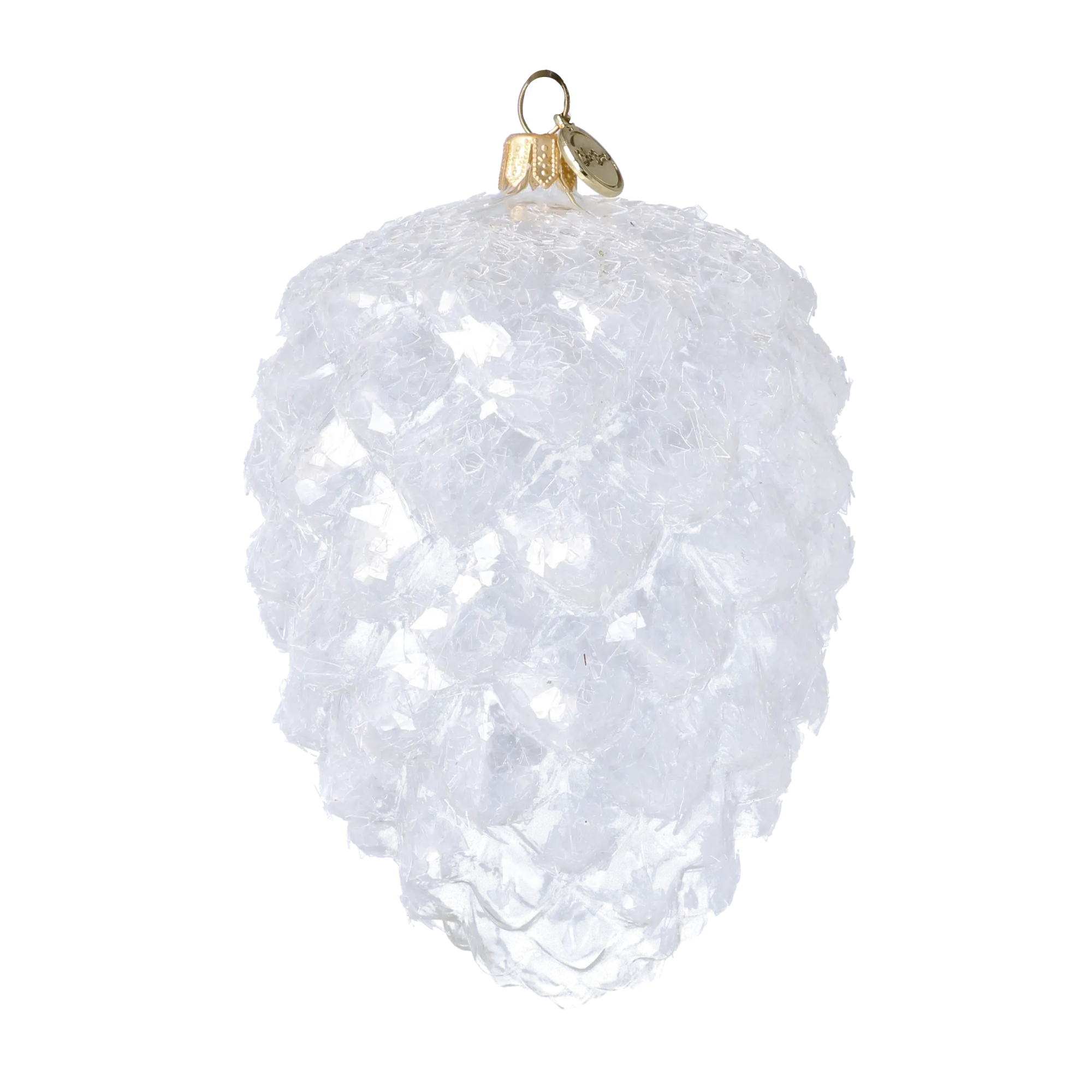 Ice Crystal Cone Ornament Handmade Glass Christmas ornament 2025-031