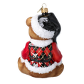 Load image into Gallery viewer, Crimson Harlequin Santa Teddy Premium christmas glass ornament 2025-032
