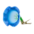 Serene Azure Bloom | Hand-Painted Glass Ornament | Blubom 2025-034