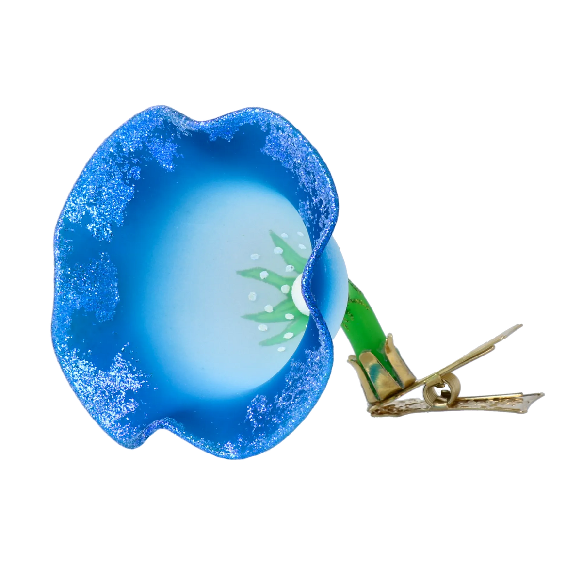 Serene Azure Bloom | Hand-Painted Glass Ornament | Blubom 2025-034