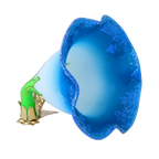 Serene Azure Bloom | Hand-Painted Glass Ornament | Blubom 2025-034
