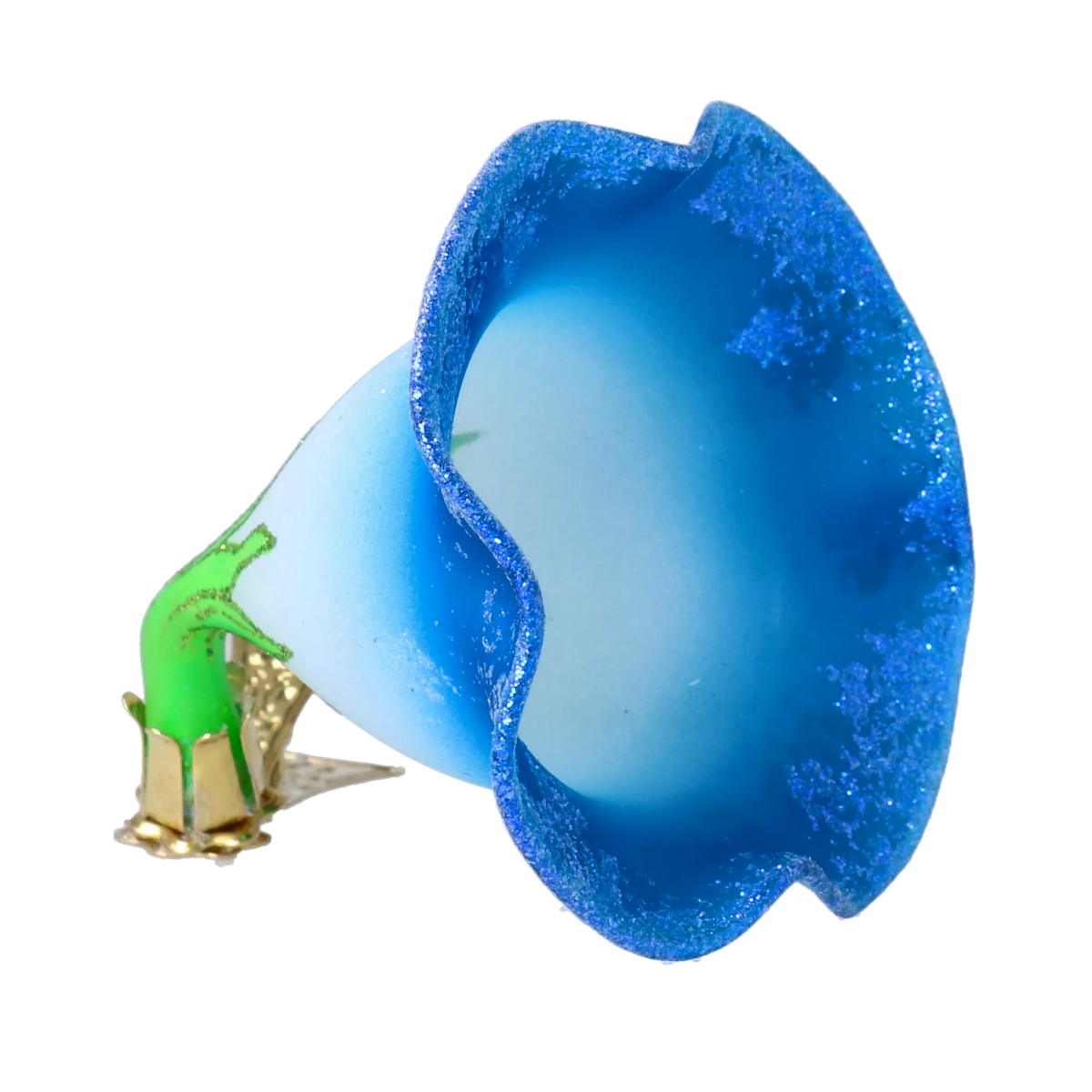 Serene Azure Bloom | Hand-Painted Glass Ornament | Blubom 2025-034