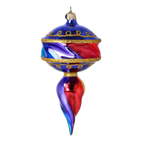 Cobalt Revelry Pulse | Hand-Painted Glass Ornament | Blubom 2025-038