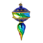 Cobalt Revelry Pulse | Hand-Painted Glass Ornament | Blubom 2025-038