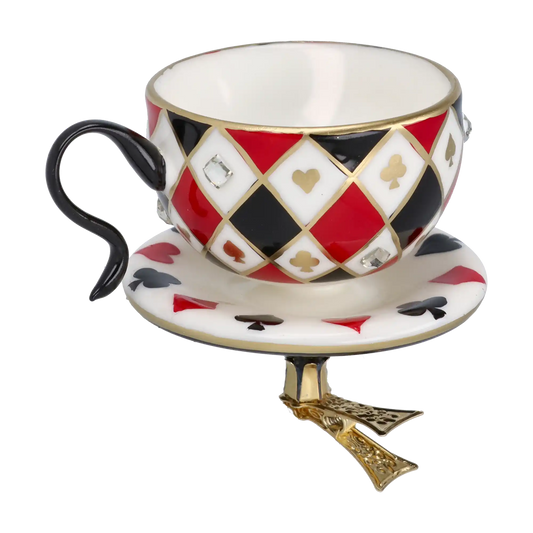Enchanted Teacup Tea cup Ornament Handmade Glass Christmas ornament