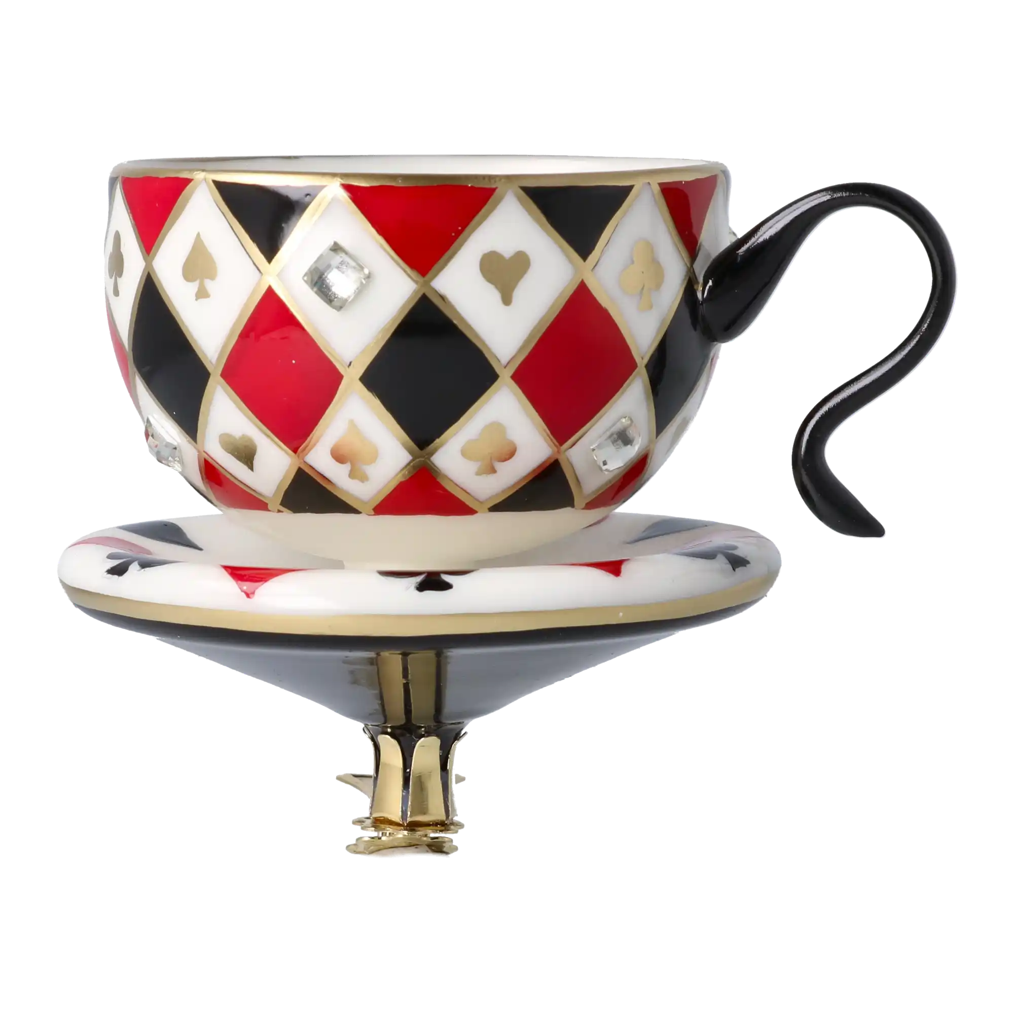 Enchanted Teacup Tea cup Ornament Handmade Glass Christmas ornament