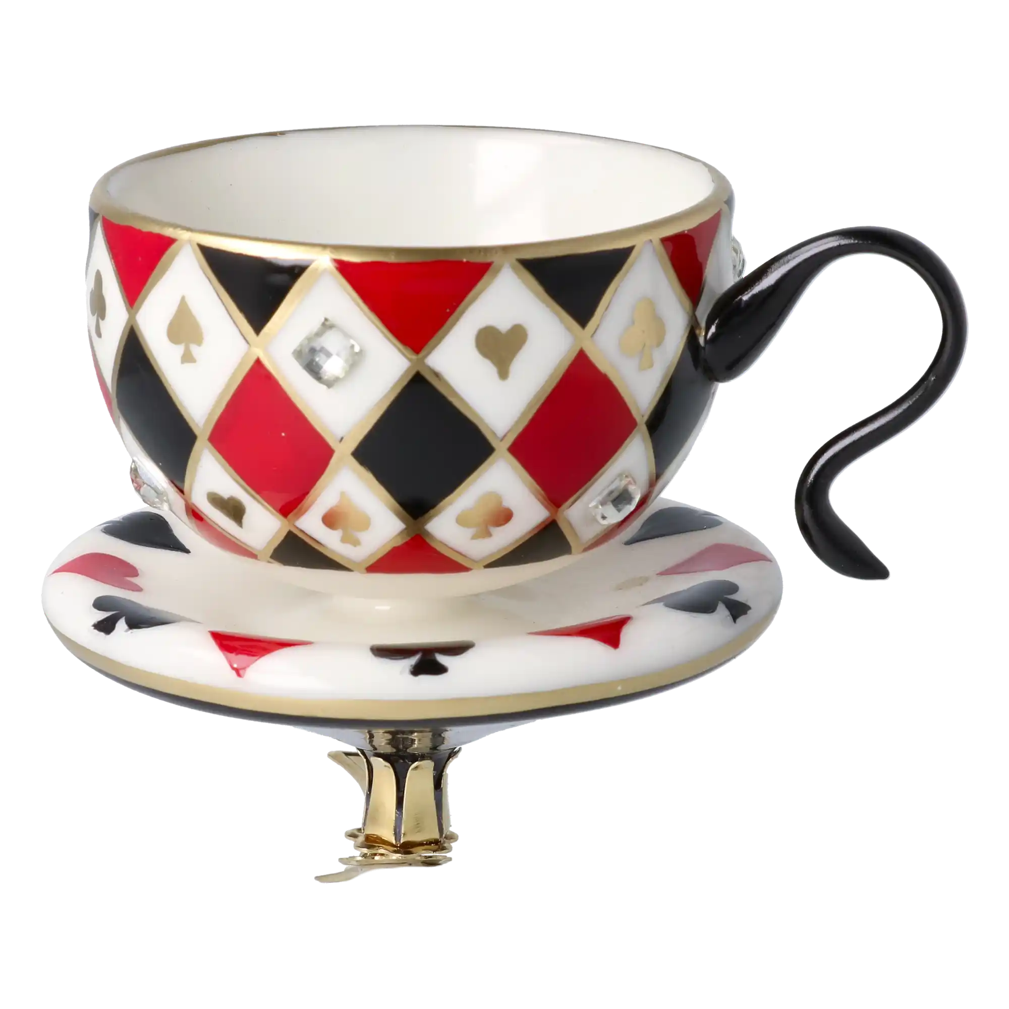 Enchanted Teacup Tea cup Ornament Handmade Glass Christmas ornament