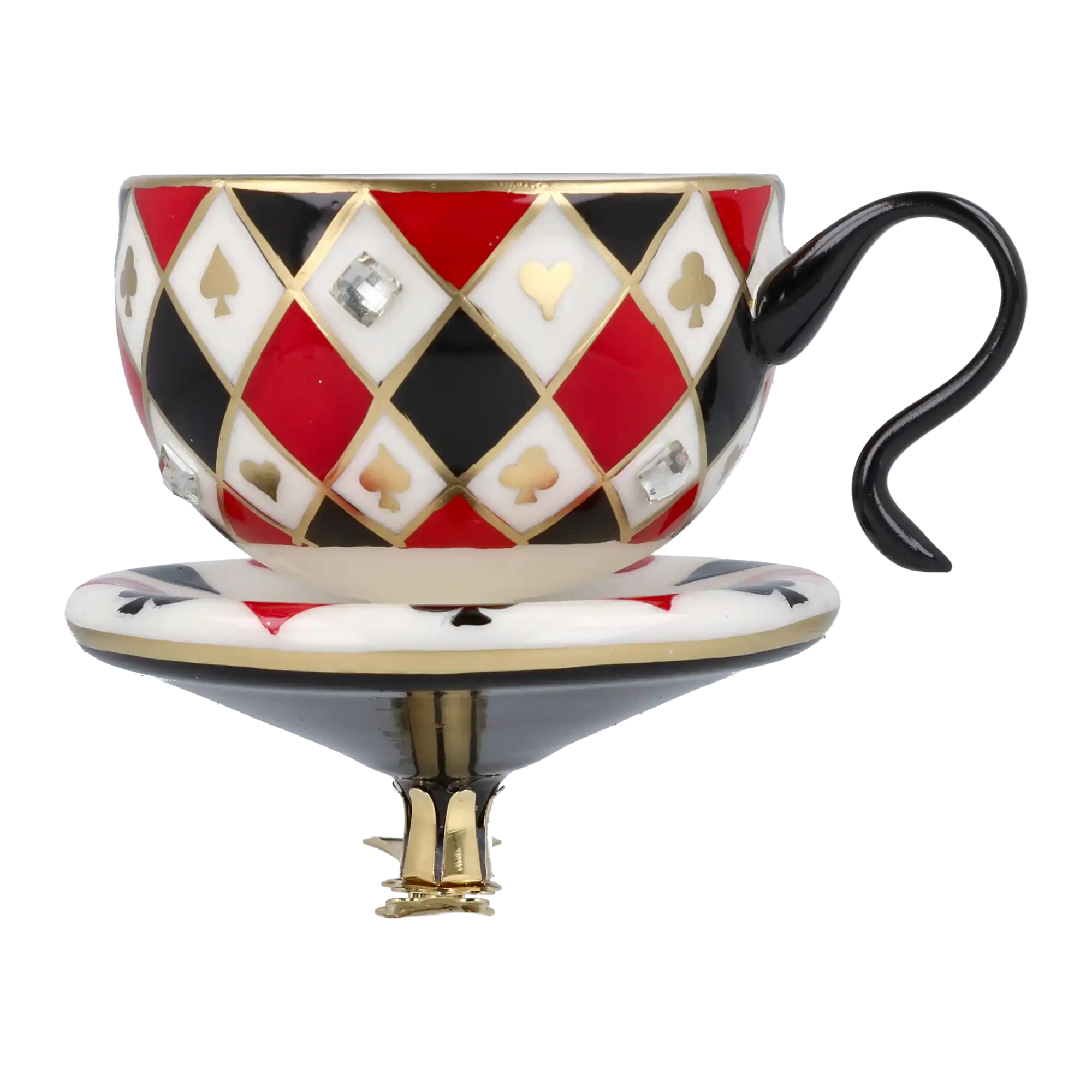 Enchanted Teacup Tea cup Ornament Handmade Glass Christmas ornament
