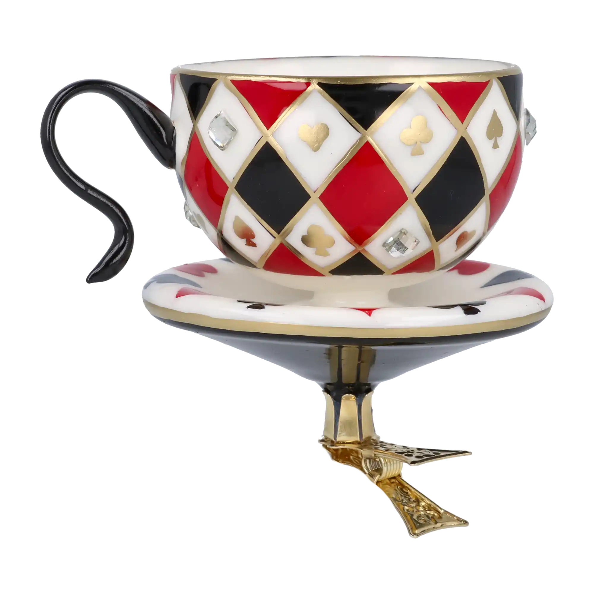 Enchanted Teacup Tea cup Ornament Handmade Glass Christmas ornament