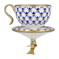Load image into Gallery viewer, Imperial Tea cup Ornament Handmade Glass Christmas ornament.
