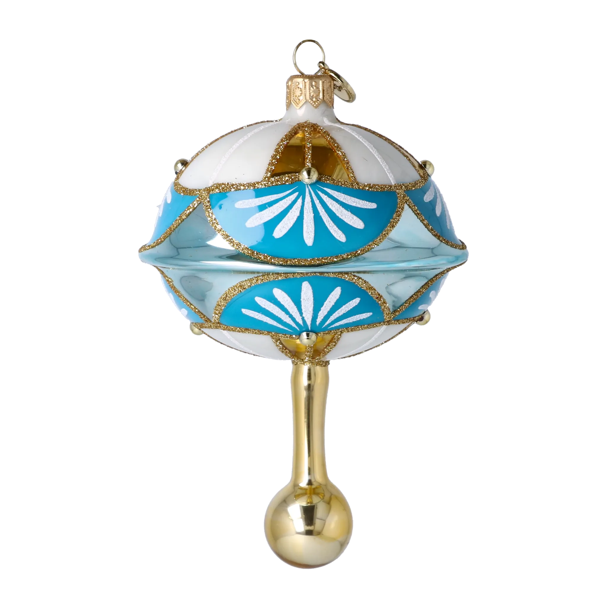 Azure Sovereign Zenith | Hand-Painted Glass Ornament | Blubom 2025-046