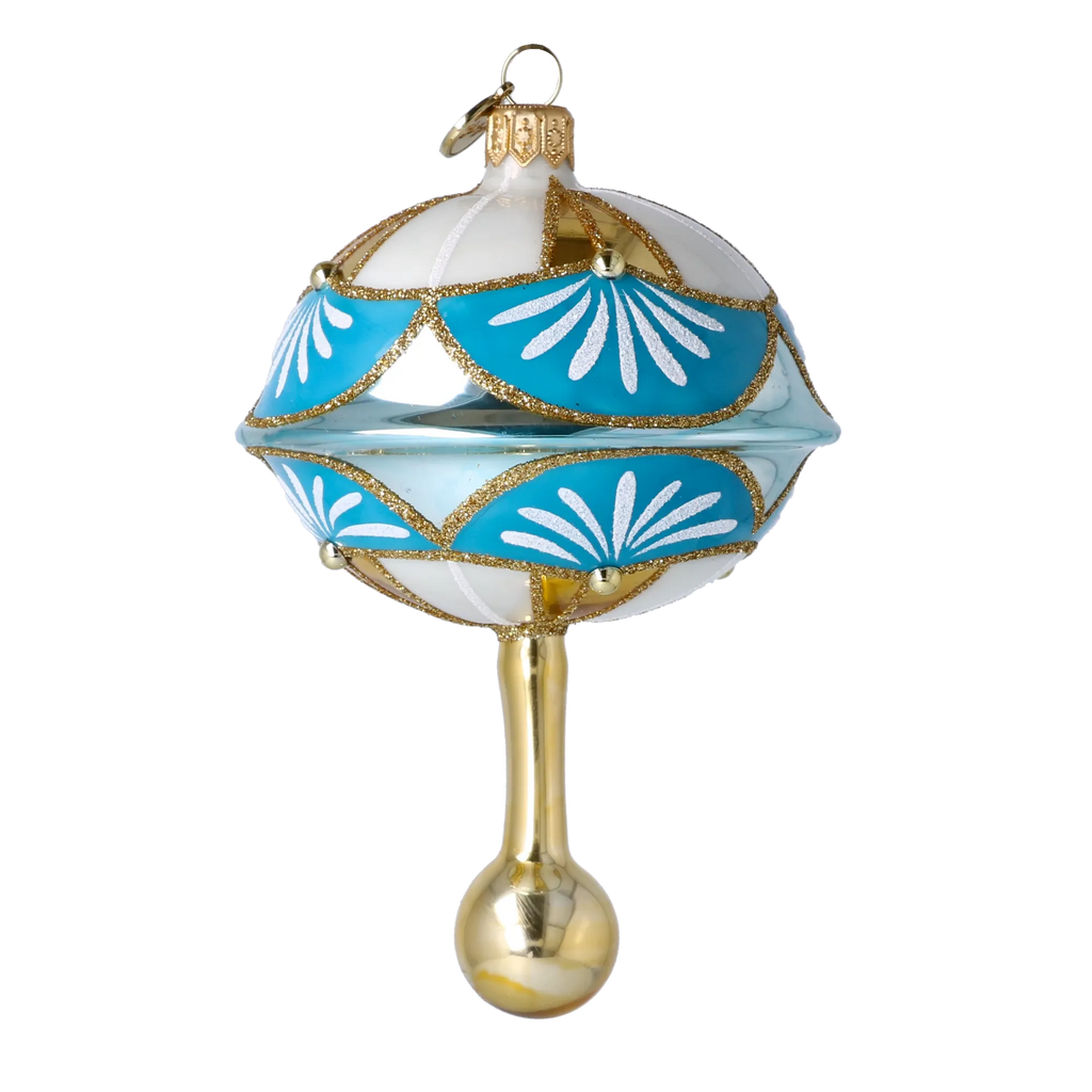 Azure Sovereign Zenith | Hand-Painted Glass Ornament | Blubom 2025-046