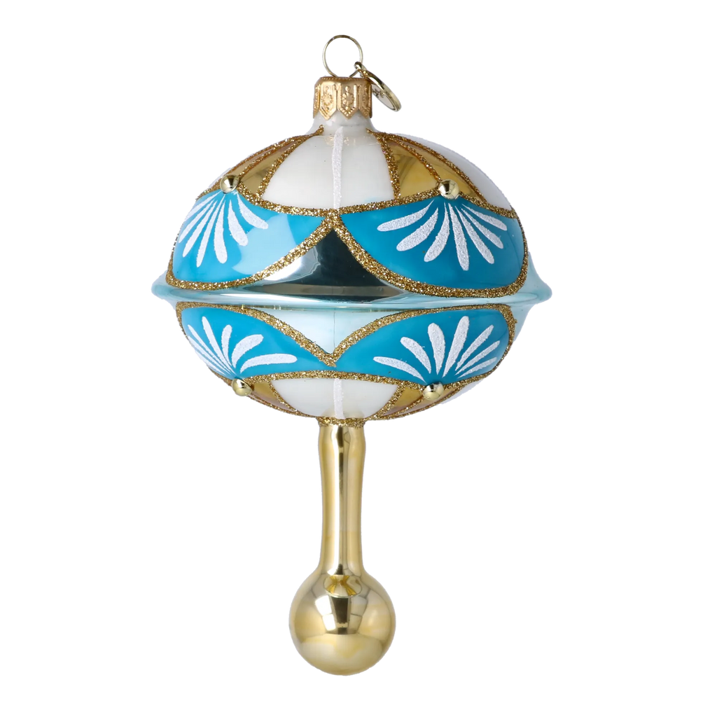 Azure Sovereign Zenith | Hand-Painted Glass Ornament | Blubom 2025-046