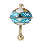 Azure Sovereign Zenith | Hand-Painted Glass Ornament | Blubom 2025-046