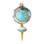 Azure Glacial Echo | Hand-Painted Glass Ornament | Blubom 2025-047
