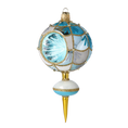 Load image into Gallery viewer, Azure Gilded Reflector Drop Premium christmas glass ornament 2025-047
