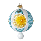 Azure Solar Zenith | Hand-Painted Glass Ornament | Blubom 2025-048