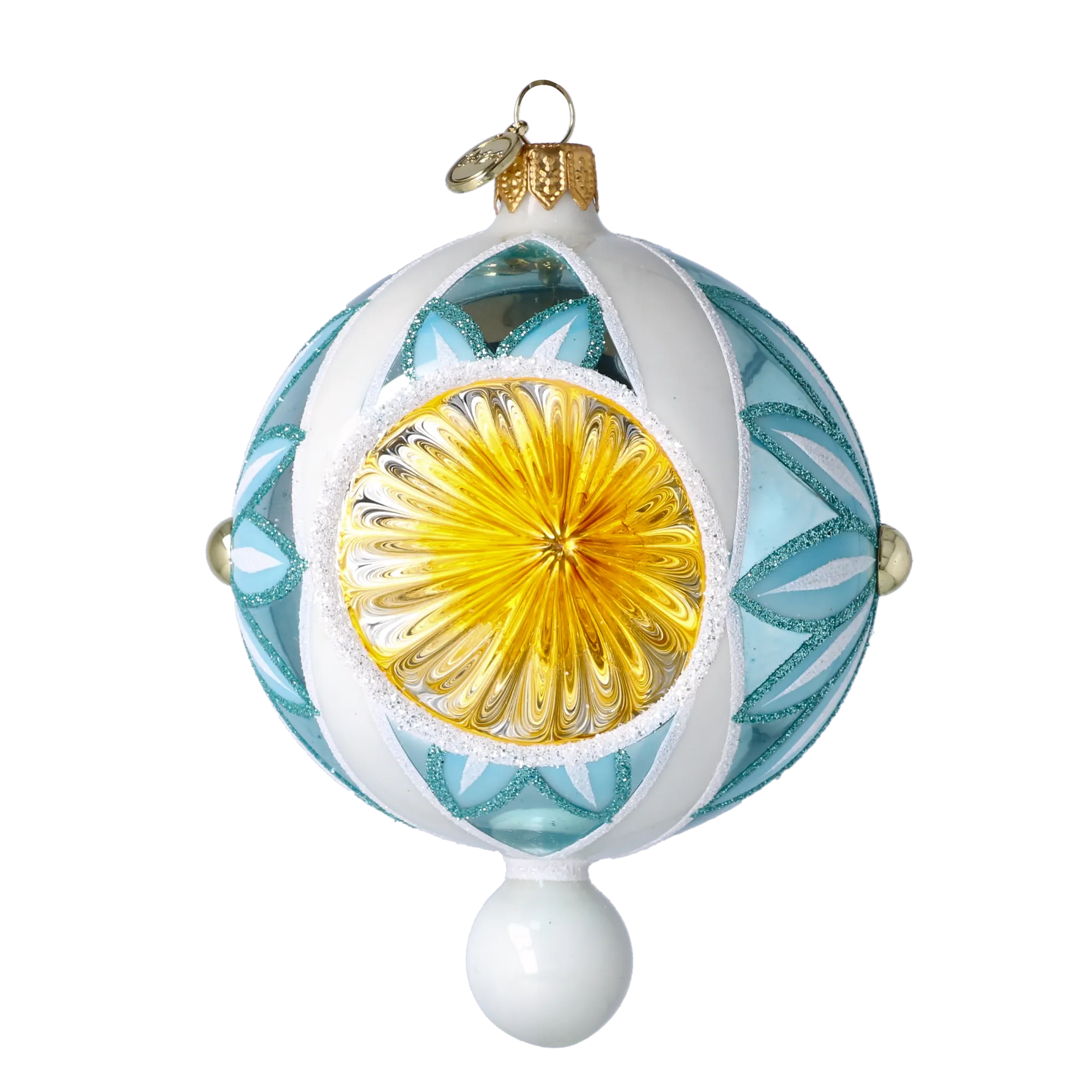 Azure Solar Zenith | Hand-Painted Glass Ornament | Blubom 2025-048