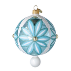 Azure Solar Zenith | Hand-Painted Glass Ornament | Blubom 2025-048