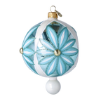 Azure Solar Zenith | Hand-Painted Glass Ornament | Blubom 2025-048
