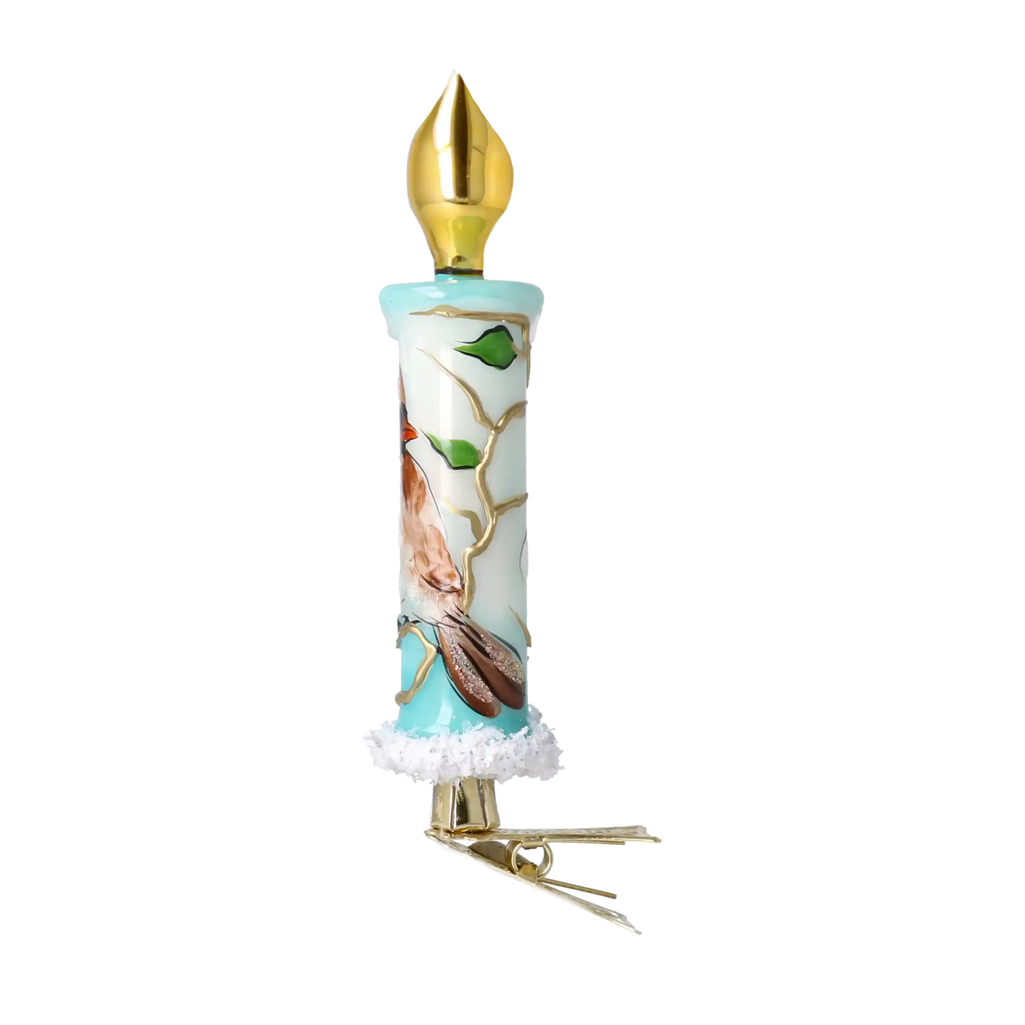 Handmade Winter Cardinal Candle clip Christmas ornament tree decoration