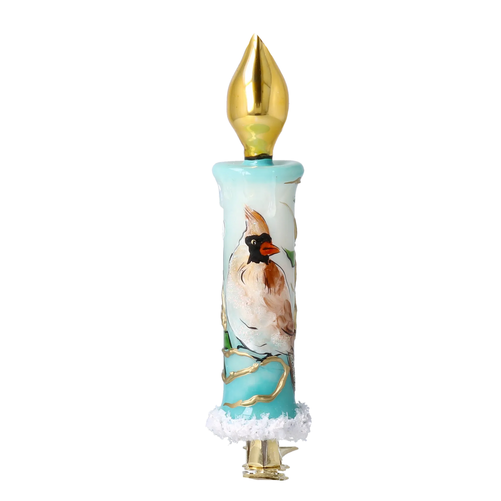 Gilded Winter Vigil | Hand-Painted Glass Ornament | Blubom 2025-050
