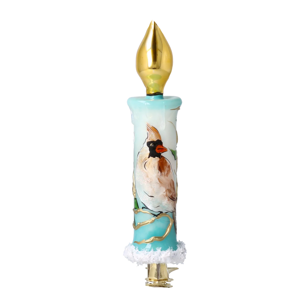 Gilded Winter Vigil | Hand-Painted Glass Ornament | Blubom 2025-050