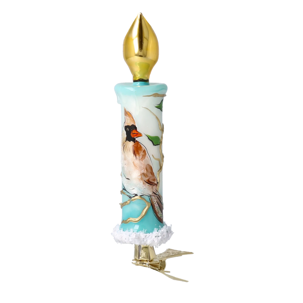 Gilded Winter Vigil | Hand-Painted Glass Ornament | Blubom 2025-050
