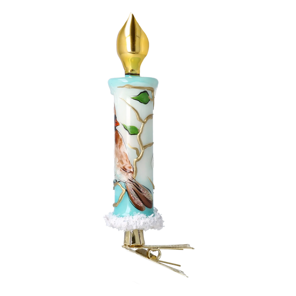 Gilded Winter Vigil | Hand-Painted Glass Ornament | Blubom 2025-050