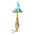 Stately Cerulean Toadstool | Hand-Painted Glass Ornament | Blubom 2025-052