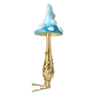 Stately Cerulean Toadstool | Hand-Painted Glass Ornament | Blubom 2025-052