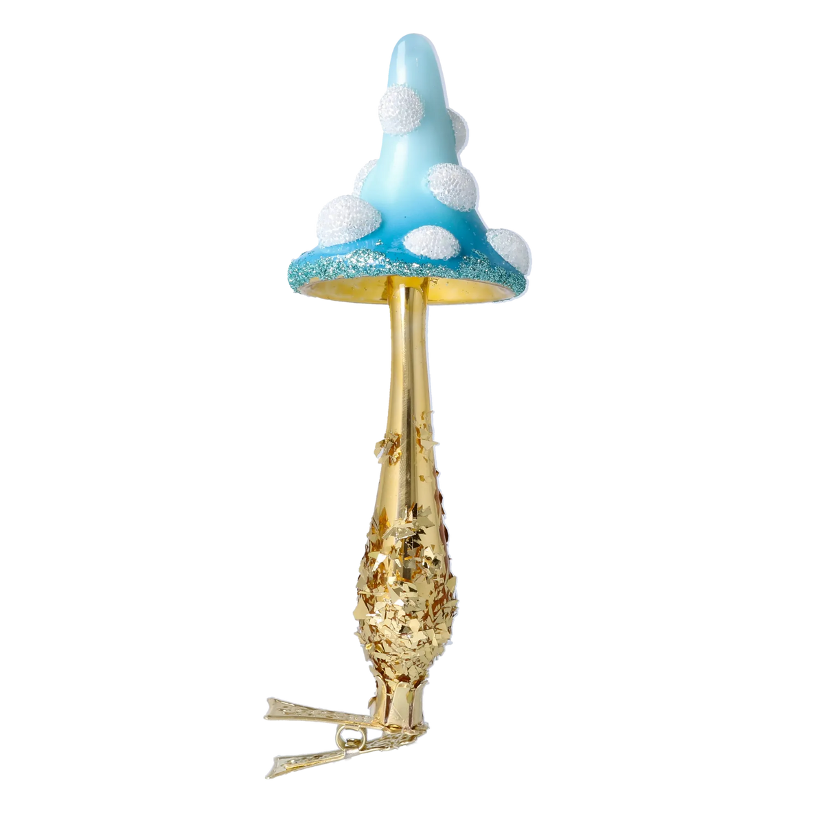 Stately Cerulean Toadstool | Hand-Painted Glass Ornament | Blubom 2025-052