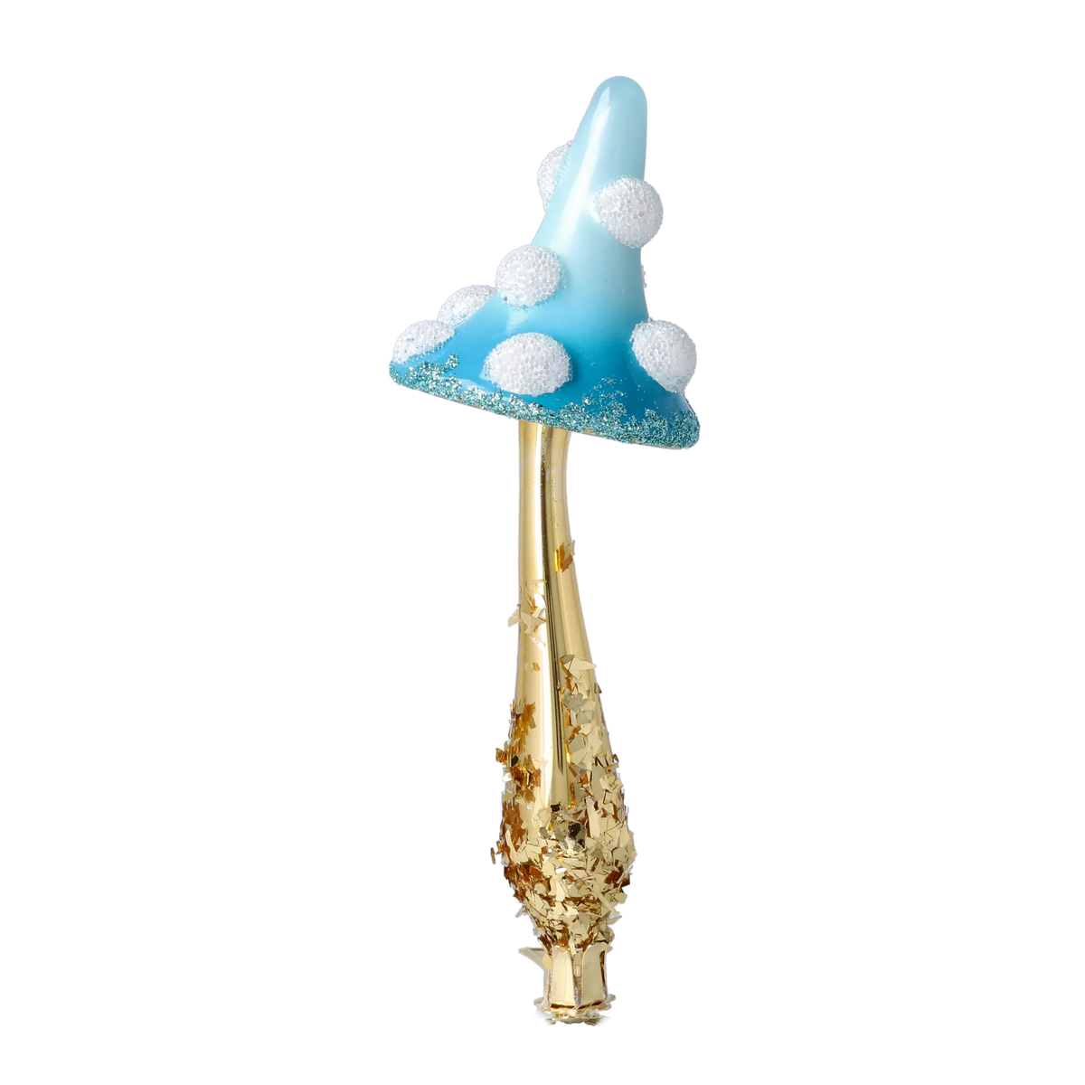 Stately Cerulean Toadstool | Hand-Painted Glass Ornament | Blubom 2025-052