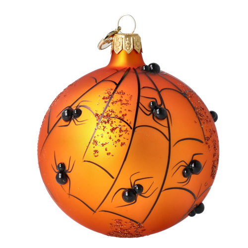Saffron Midnight Vigil | Hand-Painted Glass Ornament | Blubom 2025-083