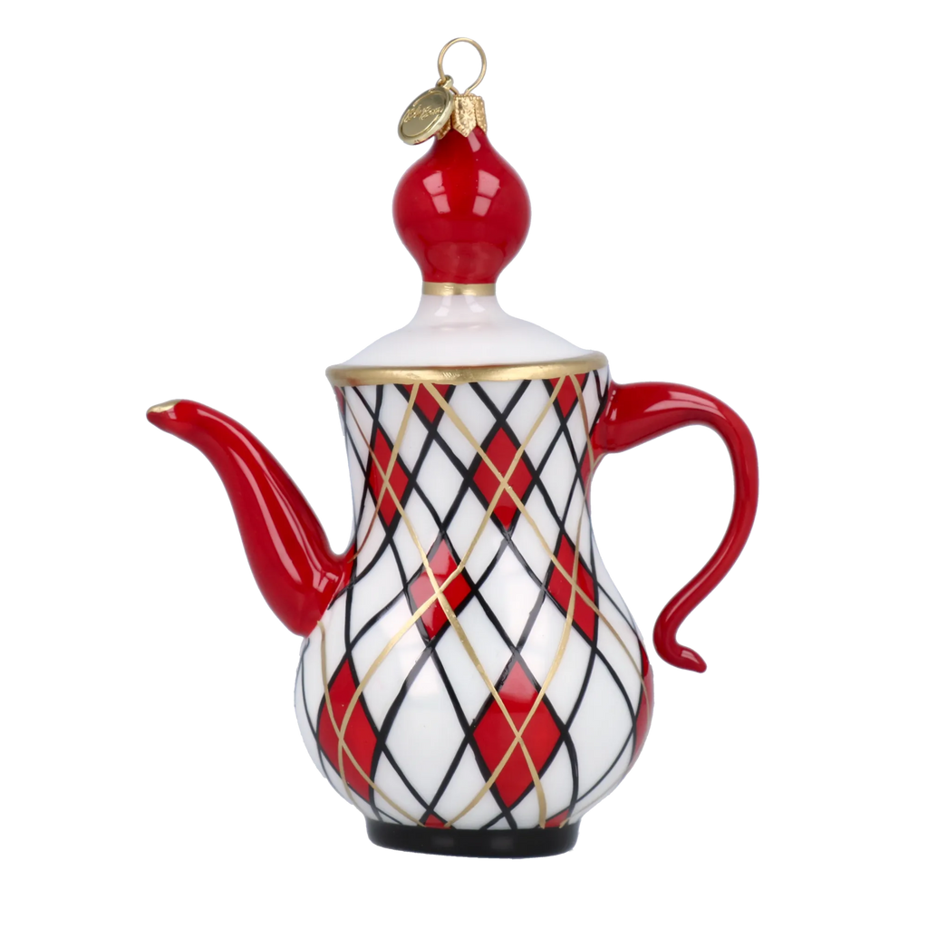 Harlequin Court Ritual | Hand-Painted Glass Ornament | Blubom 2025-091