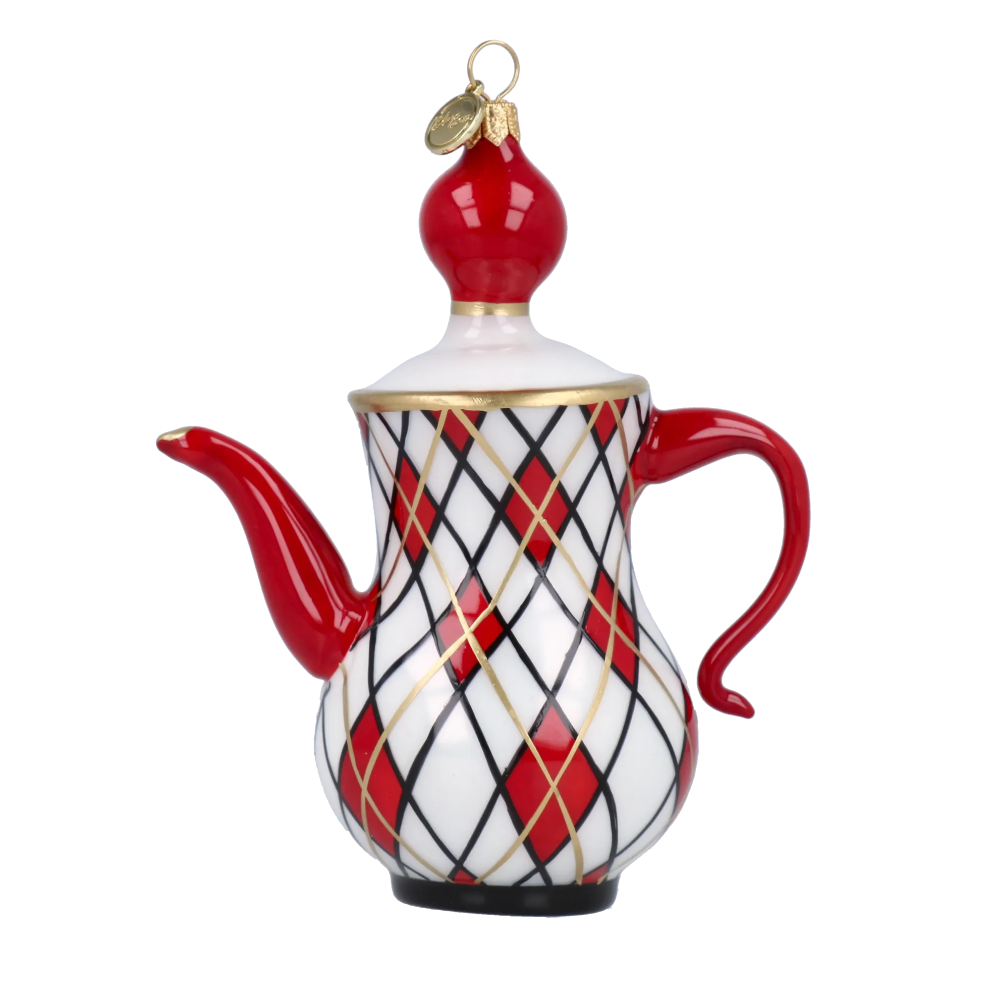 Harlequin Court Ritual | Hand-Painted Glass Ornament | Blubom 2025-091