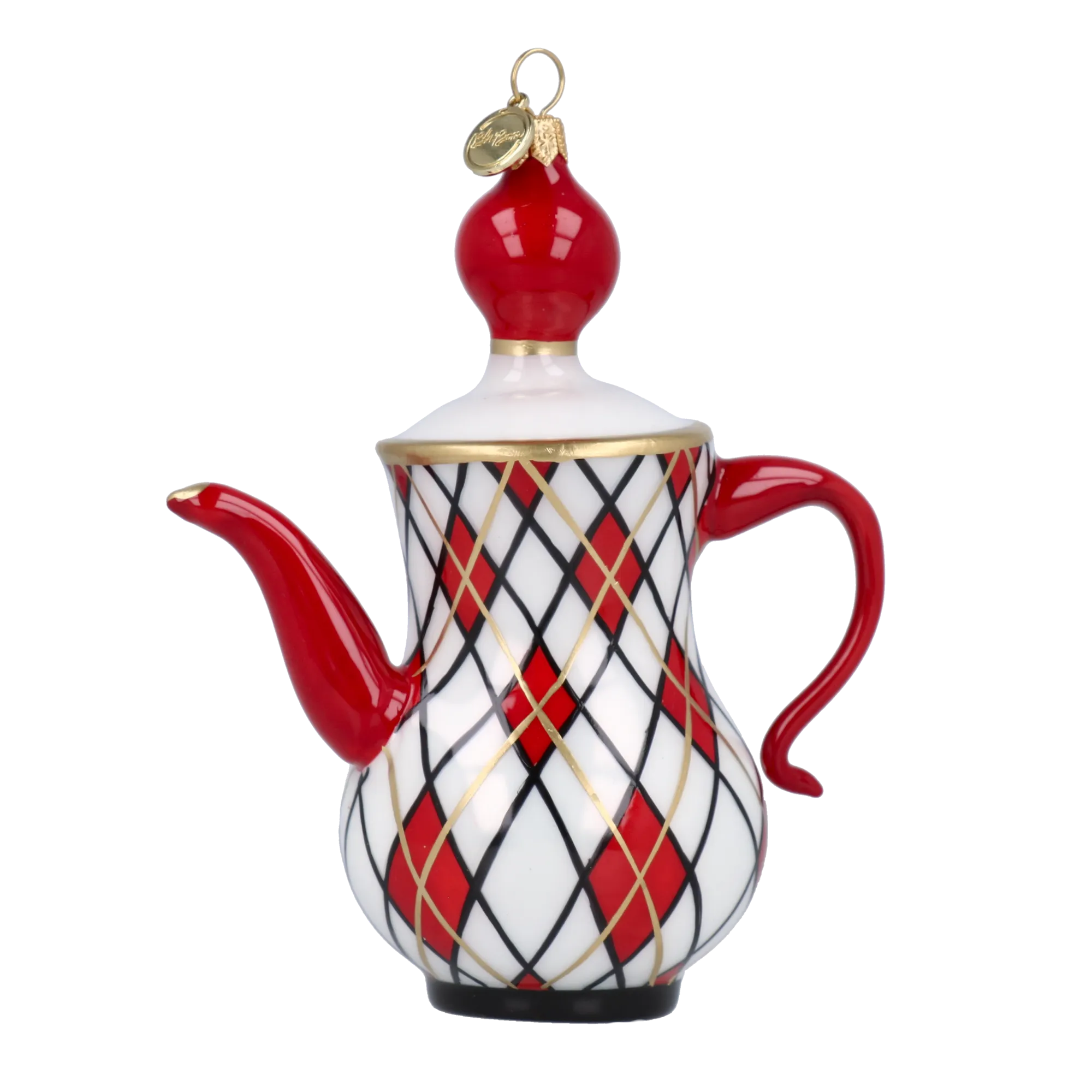 Harlequin Court Ritual | Hand-Painted Glass Ornament | Blubom 2025-091