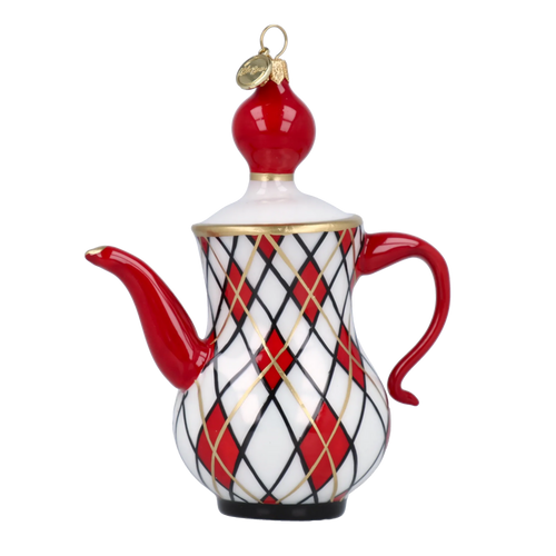 Harlequin Court Ritual | Hand-Painted Glass Ornament | Blubom 2025-091
