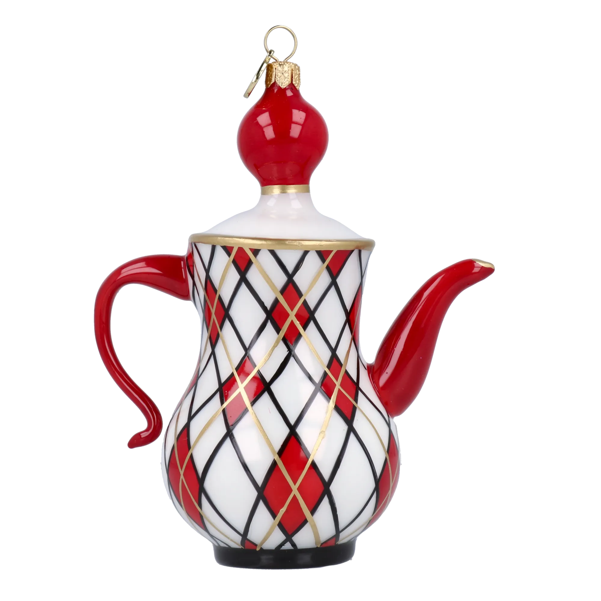 Harlequin Court Ritual | Hand-Painted Glass Ornament | Blubom 2025-091