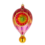 Crimson Solstice Echo | Hand-Painted Glass Ornament | Blubom 2025-112