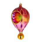Crimson Solstice Echo | Hand-Painted Glass Ornament | Blubom 2025-112