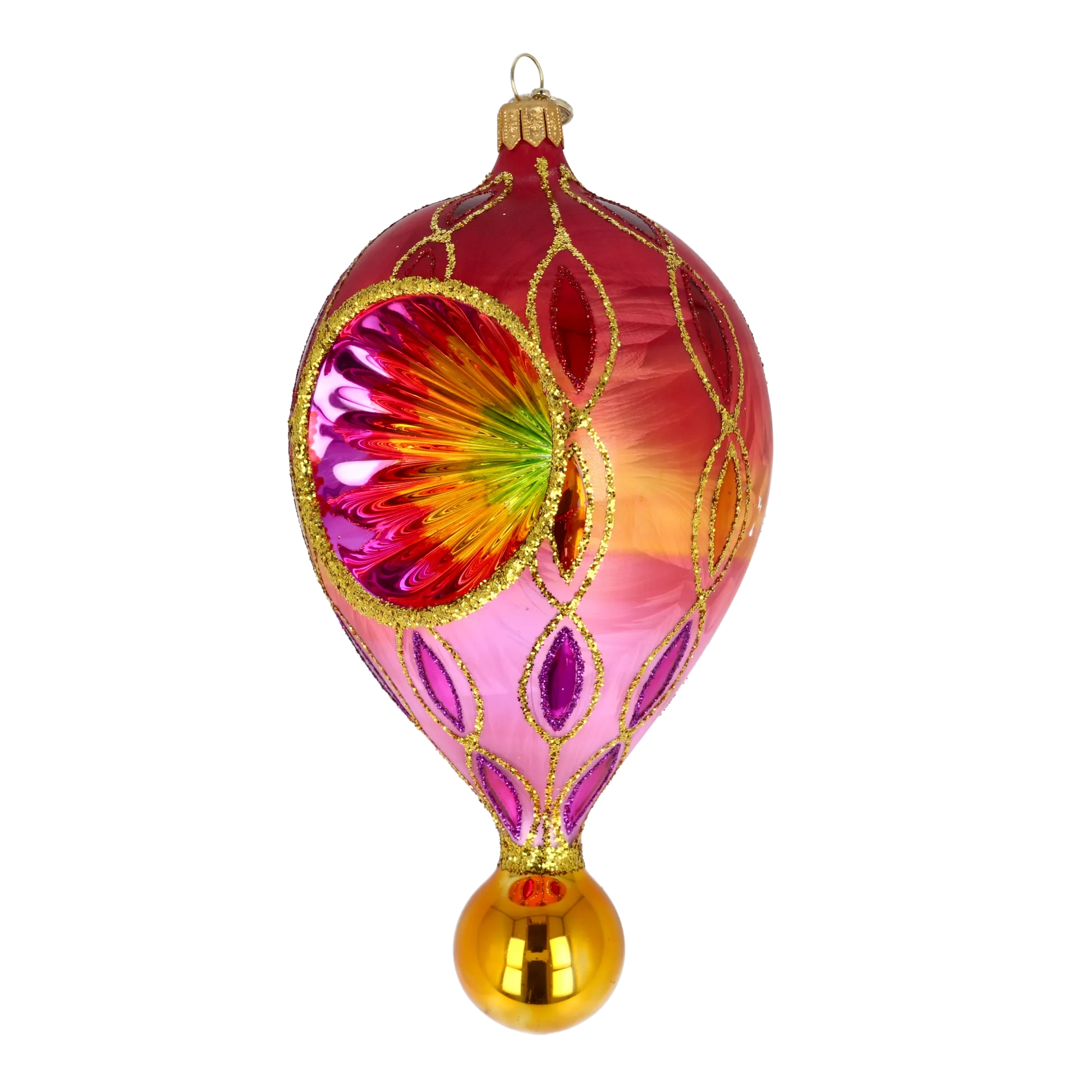 Amber Glow Glass Christmas ornament Retro Glass Reflector Ornament 2025-112