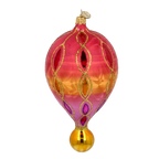 Crimson Solstice Echo | Hand-Painted Glass Ornament | Blubom 2025-112