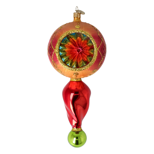 Ruby Elegance Handmade Glass Christmas ornament Retro Glass Reflector Ornament