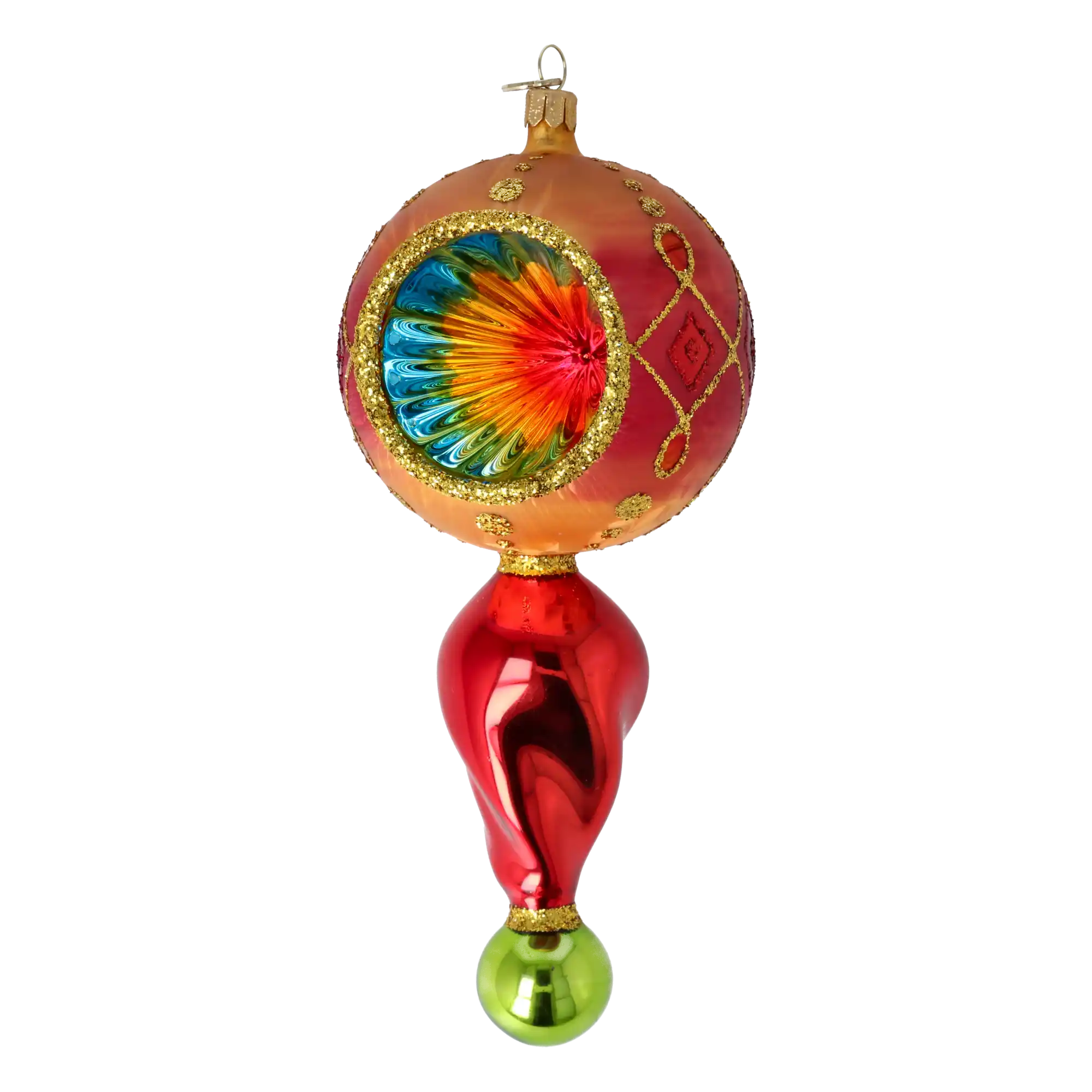 Ruby Elegance Handmade Glass Christmas ornament Retro Glass Reflector Ornament